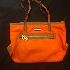 Michael Kors Kempton Orange Nylon/Leather Tote